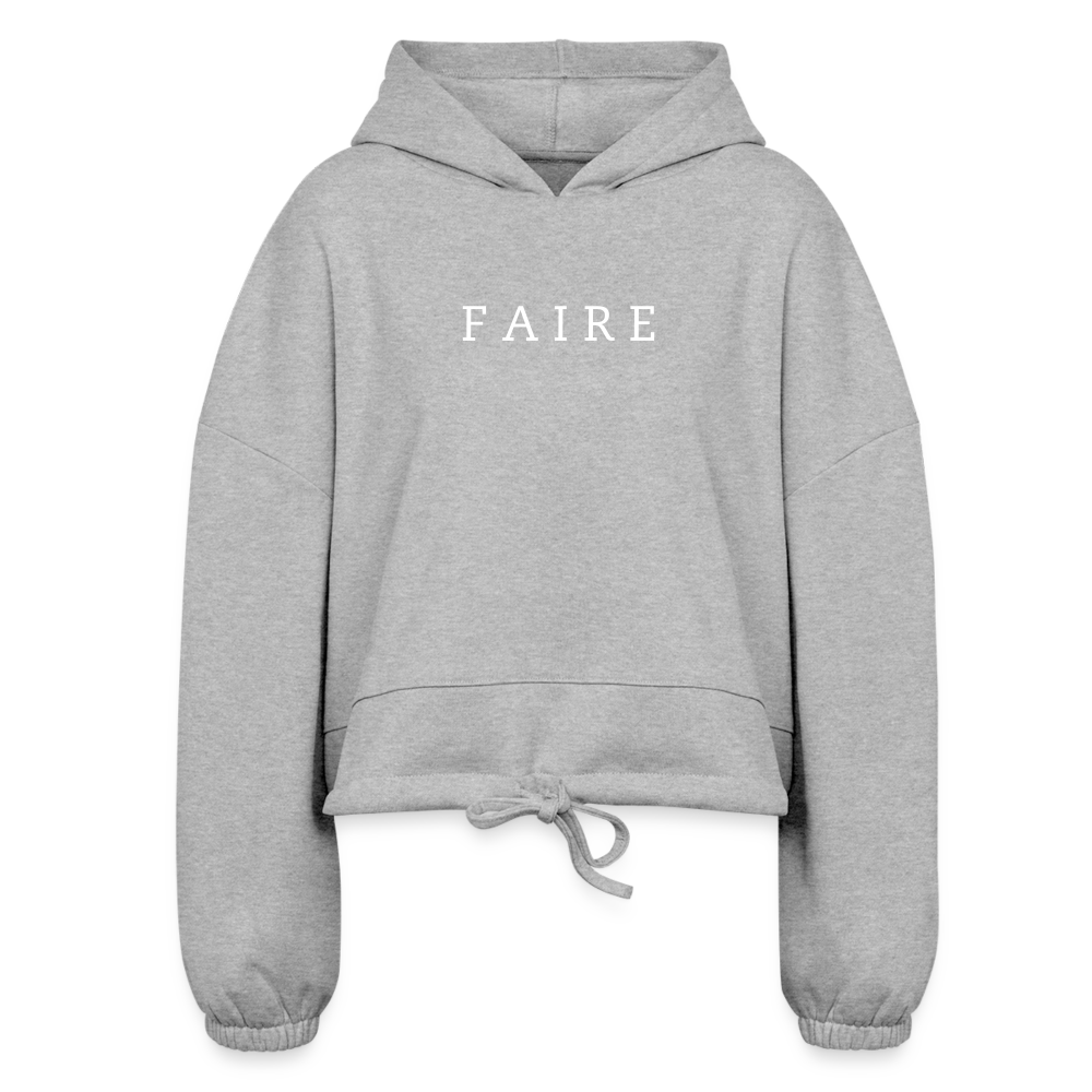 "Faire" - Women’s Cropped Hoodie - heather gray