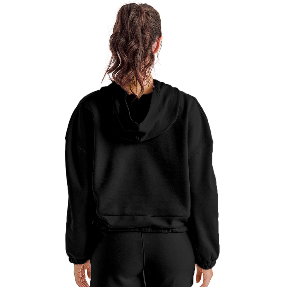 "Faire" - Women’s Cropped Hoodie - black