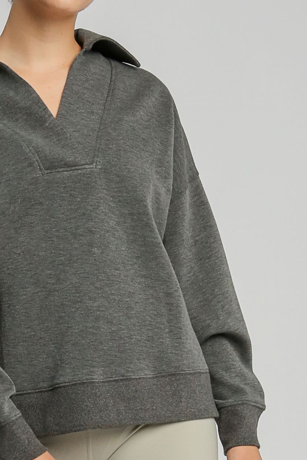 Johnny Collar Dropped Shoulder Sweatshirt