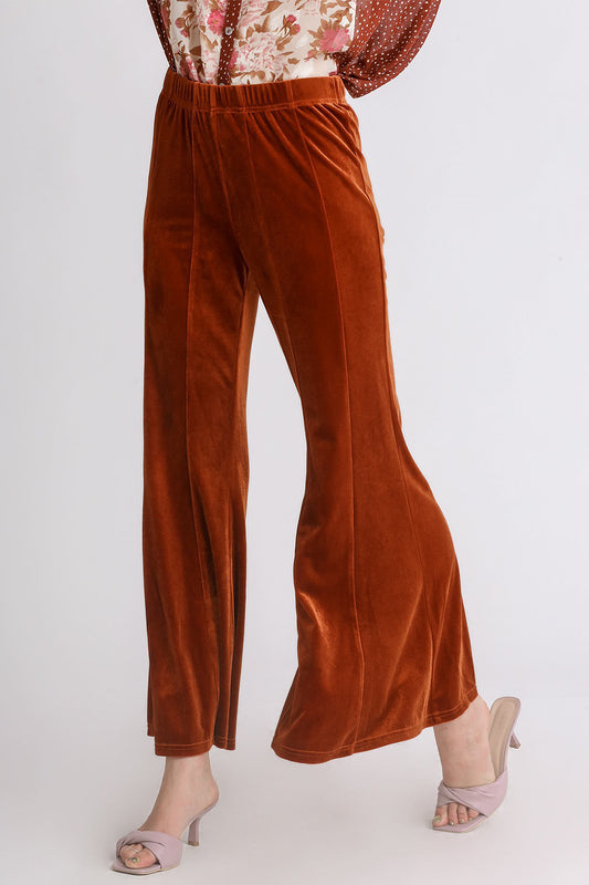 High Rise Elastic Waist Flare Pants