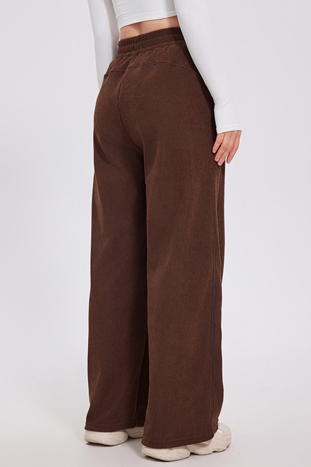 Elastic Waist Wide Leg Pants