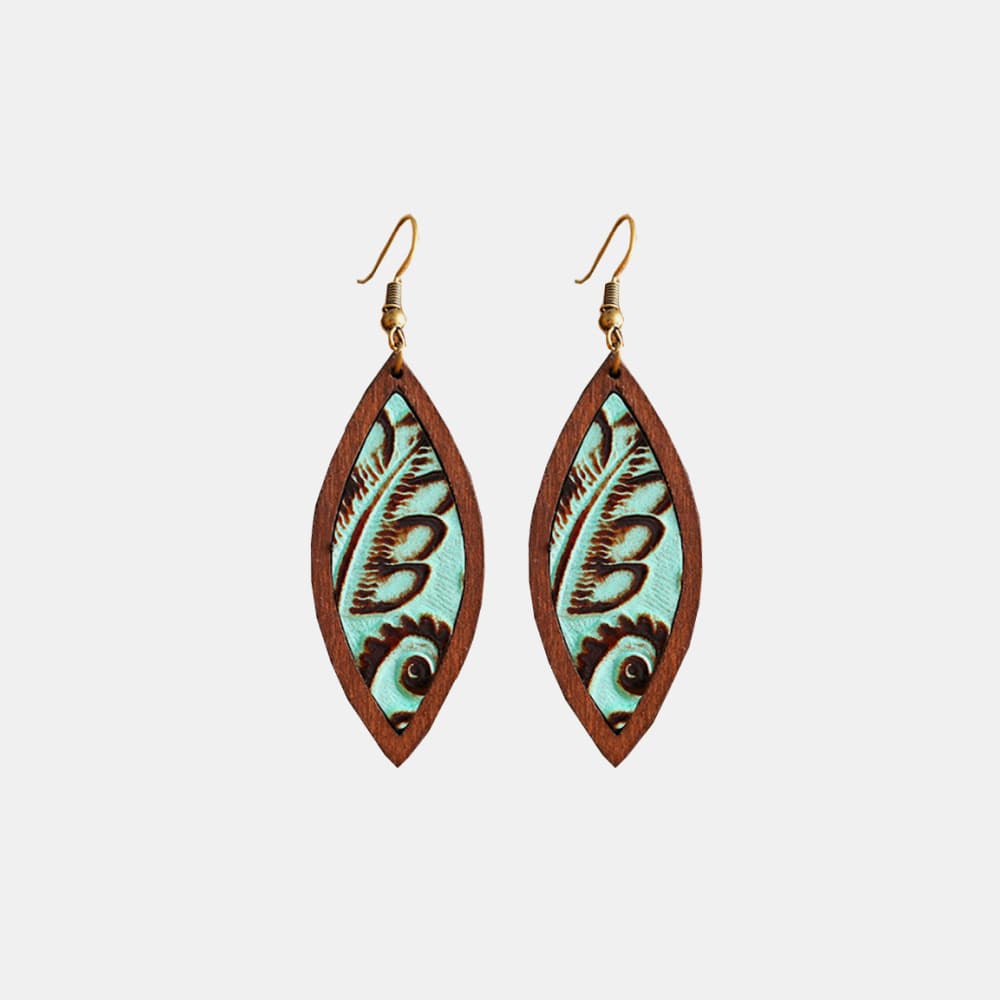 Geometric Wooden Dangle Earrings