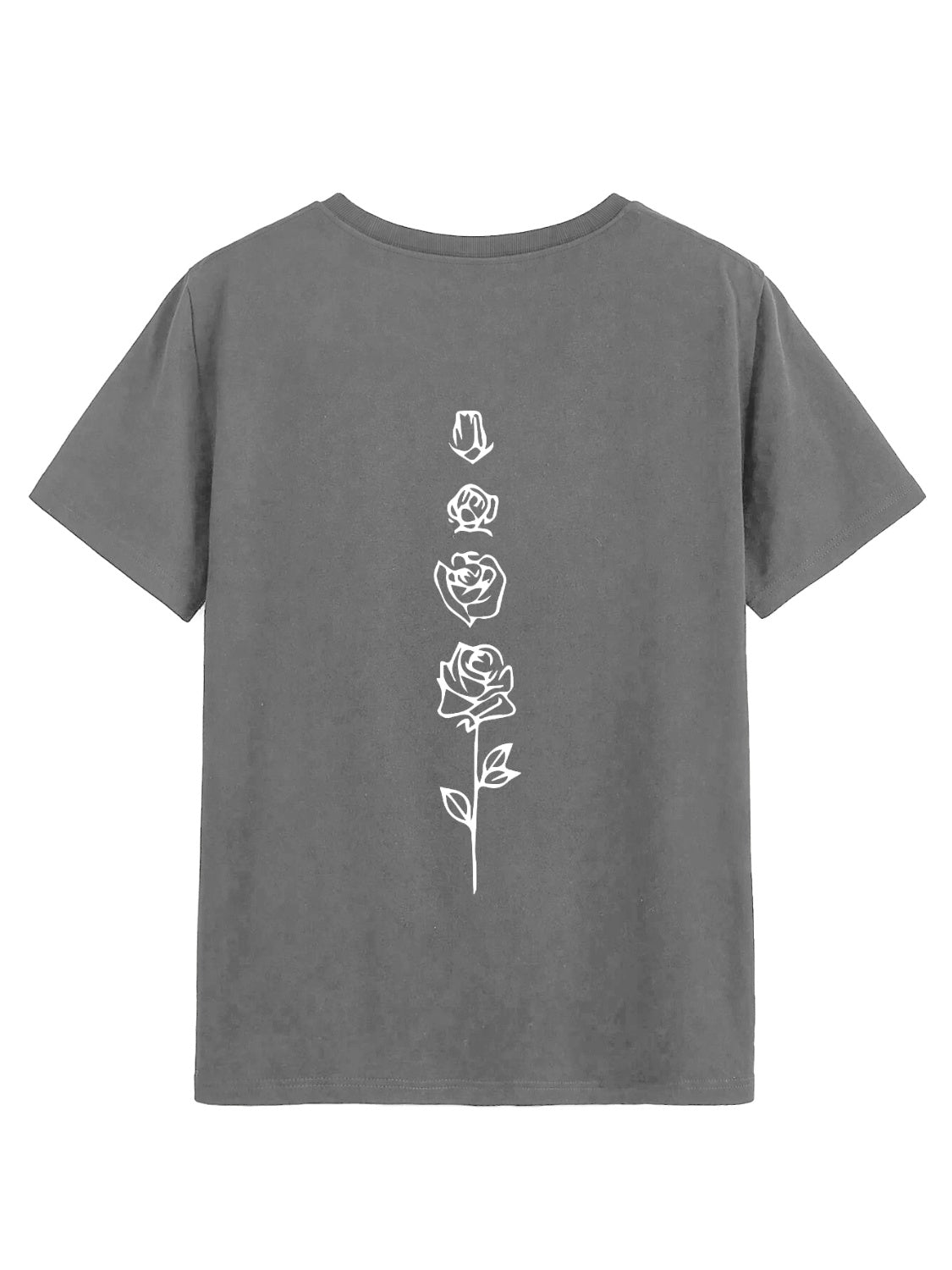 Rose Round Neck Short Sleeve T-Shirt