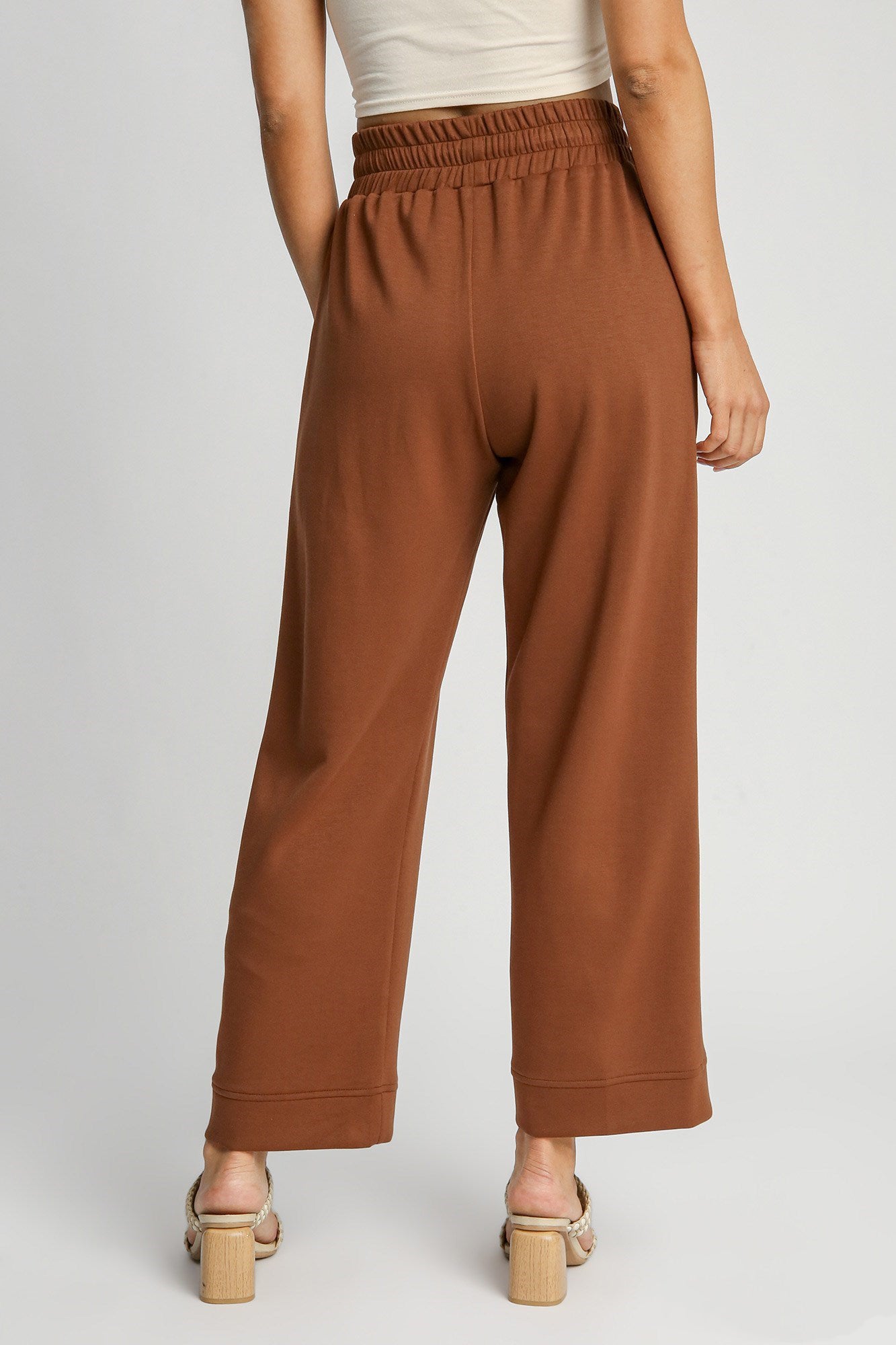 Drawstring Wide Leg Pants with Pockets