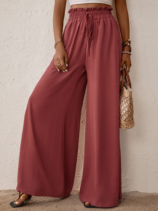 Rust Tied Wide Leg Pants