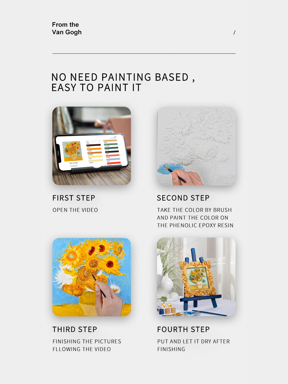 Van Gogh's Sunflowers DIY 3D Oil Painting Kit