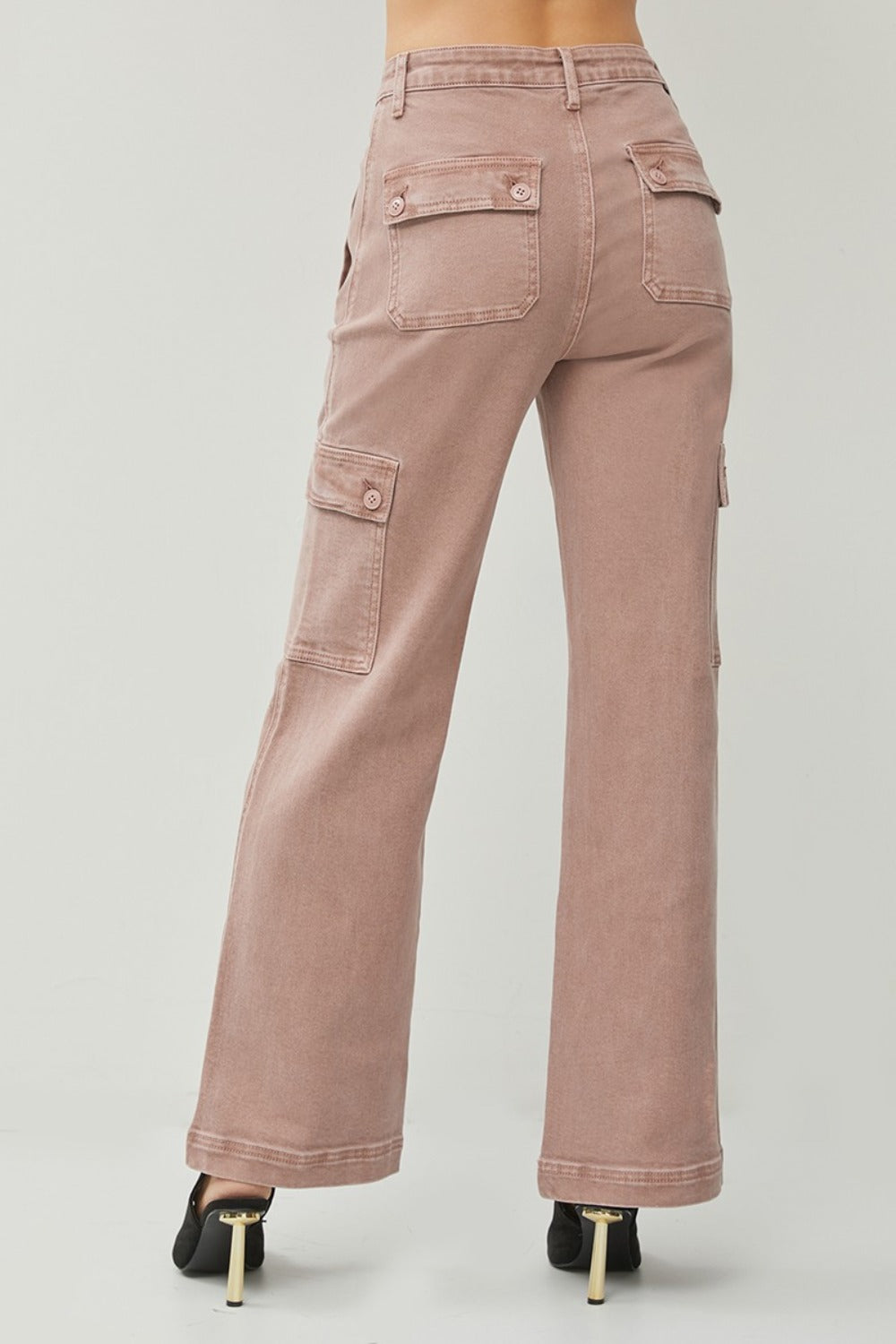 High Rise Wide Leg Cargo Jeans