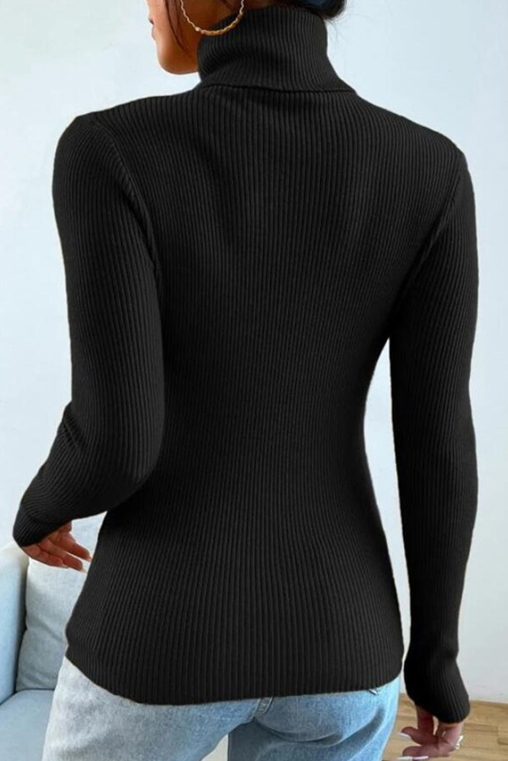 Turtleneck Pullover Knit Top